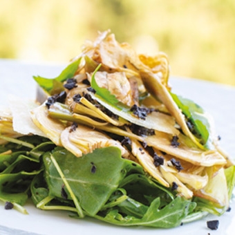 photo de la recette de salade de roquette artichauts et truffe